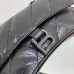 Balenciaga Crush Small Chain Bag Quilted In Optic White/Black For Women 9.8in/25cm 716351210J09001
