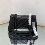 Balenciaga Crush Small Chain Bag Quilted In Optic White/Black For Women 9.8in/25cm 716351210J09001