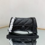 Balenciaga Crush Small Chain Bag Quilted In Optic White/Black For Women 9.8in/25cm 716351210J09001
