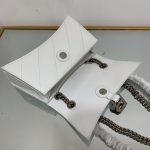 Balenciaga Crush Small Chain Bag Quilted In Optic White/Black For Women 9.8in/25cm 716351210J09001