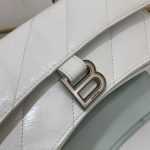Balenciaga Crush Small Chain Bag Quilted In Optic White/Black For Women 9.8in/25cm 716351210J09001