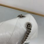 Balenciaga Crush Small Chain Bag Quilted In Optic White/Black For Women 9.8in/25cm 716351210J09001