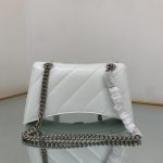 Balenciaga Crush Small Chain Bag Quilted In Optic White/Black For Women 9.8in/25cm 716351210J09001