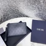 Dior Diamond Canvas A5 Pouch Light Blue/Brown/Black For Women‎ 10in/26.5cm CD