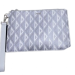 Dior Diamond Canvas A5 Pouch Light Blue/Brown/Black For Women‎ 10in/26.5cm CD