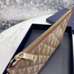 Dior Diamond Canvas A5 Pouch Light Blue/Brown/Black For Women‎ 10in/26.5cm CD
