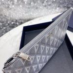 Dior Diamond Canvas A5 Pouch Light Blue/Brown/Black For Women‎ 10in/26.5cm CD
