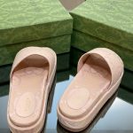 Gucci Jumbo Gg Platform Slide Sandal Beige For Women 730043 UKO00 8805