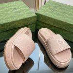 Gucci Jumbo Gg Platform Slide Sandal Beige For Women 730043 UKO00 8805