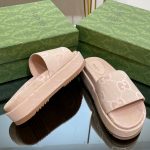 Gucci Jumbo Gg Platform Slide Sandal Beige For Women 730043 UKO00 8805