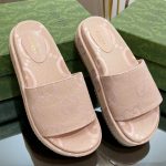 Gucci Jumbo Gg Platform Slide Sandal Beige For Women 730043 UKO00 8805