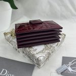 Dior Lady Dior 5-Gusset Card Holder Black/Burgundy/Grey/Light Black For Women 4in/10.5cm