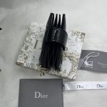 Dior Lady Dior 5-Gusset Card Holder Black/Burgundy/Grey/Light Black For Women 4in/10.5cm