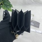 Dior Lady Dior 5-Gusset Card Holder Black/Burgundy/Grey/Light Black For Women 4in/10.5cm
