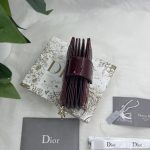 Dior Lady Dior 5-Gusset Card Holder Black/Burgundy/Grey/Light Black For Women 4in/10.5cm