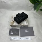 Dior Lady Dior 5-Gusset Card Holder Black/Burgundy/Grey/Light Black For Women 4in/10.5cm