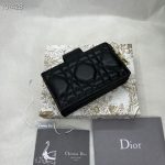 Dior Lady Dior 5-Gusset Card Holder Black/Burgundy/Grey/Light Black For Women 4in/10.5cm
