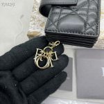 Dior Lady Dior 5-Gusset Card Holder Black/Burgundy/Grey/Light Black For Women 4in/10.5cm