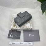 Dior Lady Dior 5-Gusset Card Holder Black/Burgundy/Grey/Light Black For Women 4in/10.5cm
