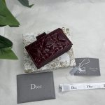 Dior Lady Dior 5-Gusset Card Holder Black/Burgundy/Grey/Light Black For Women 4in/10.5cm