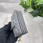Dior Lady Dior 5-Gusset Card Holder Black/Burgundy/Grey/Light Black For Women 4in/10.5cm