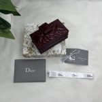 Dior Lady Dior 5-Gusset Card Holder Black/Burgundy/Grey/Light Black For Women 4in/10.5cm