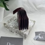 Dior Lady Dior 5-Gusset Card Holder Black/Burgundy/Grey/Light Black For Women 4in/10.5cm