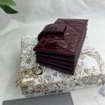 Dior Lady Dior 5-Gusset Card Holder Black/Burgundy/Grey/Light Black For Women 4in/10.5cm