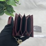Dior Lady Dior 5-Gusset Card Holder Black/Burgundy/Grey/Light Black For Women 4in/10.5cm