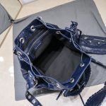 Balenciaga Le Cagole Small Bucket Bag In Black/Dark Blue/Sliver Tone For Women 11.8in/30 cm 7024321VG9Y1000