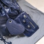 Balenciaga Le Cagole Small Bucket Bag In Black/Dark Blue/Sliver Tone For Women 11.8in/30 cm 7024321VG9Y1000