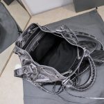 Balenciaga Le Cagole Small Bucket Bag In Black/Dark Blue/Sliver Tone For Women 11.8in/30 cm 7024321VG9Y1000