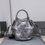 Balenciaga Le Cagole Small Bucket Bag In Black/Dark Blue/Sliver Tone For Women 11.8in/30 cm 7024321VG9Y1000