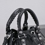 Balenciaga Le Cagole Small Bucket Bag In Black/Dark Blue/Sliver Tone For Women 11.8in/30 cm 7024321VG9Y1000