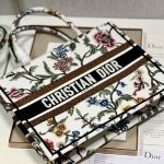 Christian Dior Medium Dior Tote Bag White For Women 14in/ 36cm M1296ZEAU_M933