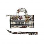 Dior Medium Lady D-Joy Bag White/Black For Women 10in/26cm