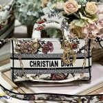 Dior Medium Lady D-Joy Bag White/Black For Women 10in/26cm