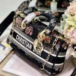 Dior Medium Lady D-Joy Bag White/Black For Women 10in/26cm
