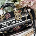 Dior Medium Lady D-Joy Bag White/Black For Women 10in/26cm