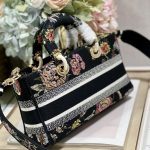 Dior Medium Lady D-Joy Bag White/Black For Women 10in/26cm