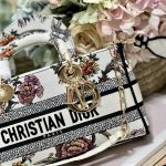 Dior Medium Lady D-Joy Bag White/Black For Women 10in/26cm