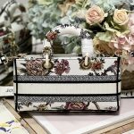 Dior Medium Lady D-Joy Bag White/Black For Women 10in/26cm