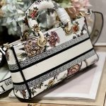 Dior Medium Lady D-Joy Bag White/Black For Women 10in/26cm