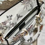 Dior Medium Lady D-Joy Bag White/Black For Women 10in/26cm