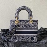 Dior Medium Lady D-Lite Bag Black For Women 9.5in/ 24cm