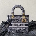 Dior Medium Lady D-Lite Bag Black For Women 9.5in/ 24cm
