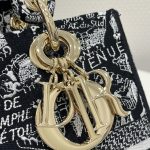 Dior Medium Lady D-Lite Bag Black For Women 9.5in/ 24cm M0565OOMP_M993