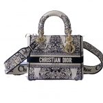 Dior Medium Lady D-Lite Bag White For Women 9.5in/ 24cm