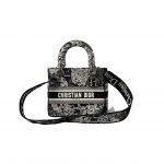 Dior Medium Lady D-Lite Bag Black For Women 9.5in/ 24cm M0565BRHZ_M911