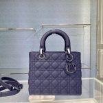 Christian Dior Medium Lady Dior Bag Dark Blue For Women 9.5in/24cm